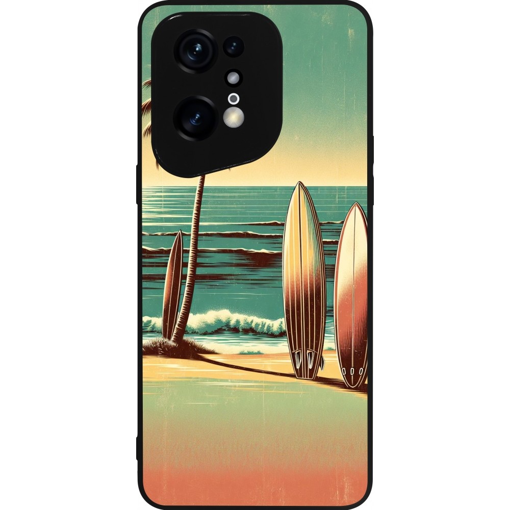 Coque OPPO Find X5 Pro - Silicone rigide noir Surf Paradise