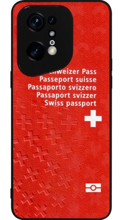 Coque OPPO Find X5 Pro - Silicone rigide noir Swiss Passport