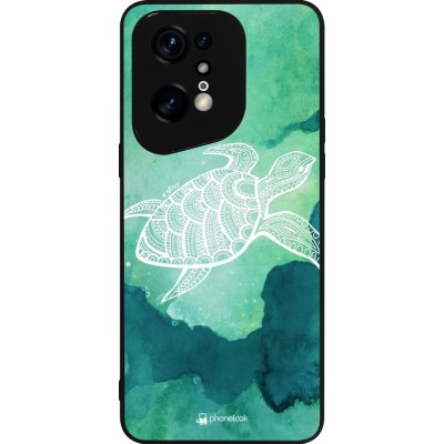 Coque OPPO Find X5 Pro - Silicone rigide noir Turtle Aztec Watercolor