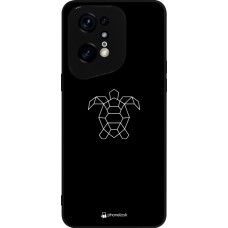 Coque OPPO Find X5 Pro - Silicone rigide noir Turtles lines on black