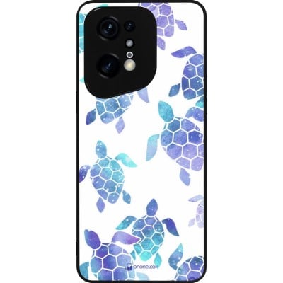 Coque OPPO Find X5 Pro - Silicone rigide noir Turtles pattern watercolor