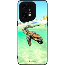 Coque OPPO Find X5 Pro - Silicone rigide noir Turtle Underwater