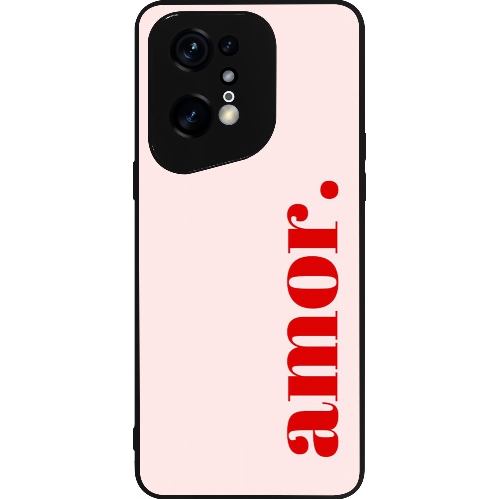 Coque OPPO Find X5 Pro - Silicone rigide noir Valentine 2024 amor