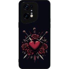 Coque OPPO Find X5 Pro - Silicone rigide noir Valentine 2024 gothic love