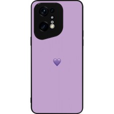 Coque OPPO Find X5 Pro - Silicone rigide noir Valentine 2023 purpule single heart