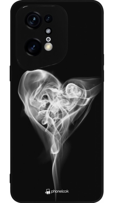 Coque OPPO Find X5 Pro - Silicone rigide noir Valentine 2022 Black Smoke