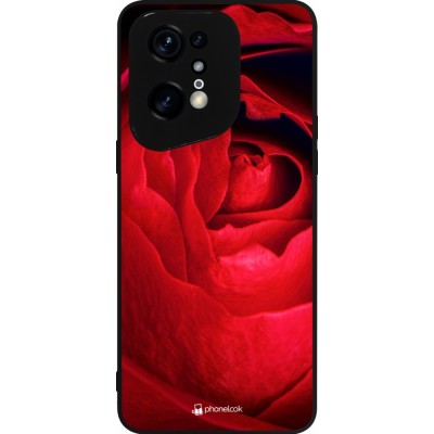 Coque OPPO Find X5 Pro - Silicone rigide noir Valentine 2022 Rose