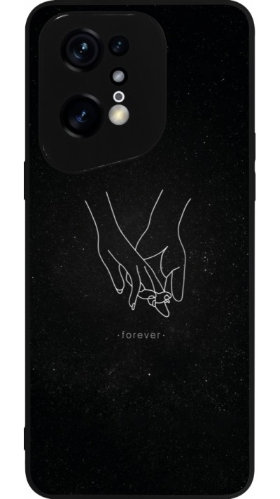 Coque OPPO Find X5 Pro - Silicone rigide noir Valentine 2023 hands forever