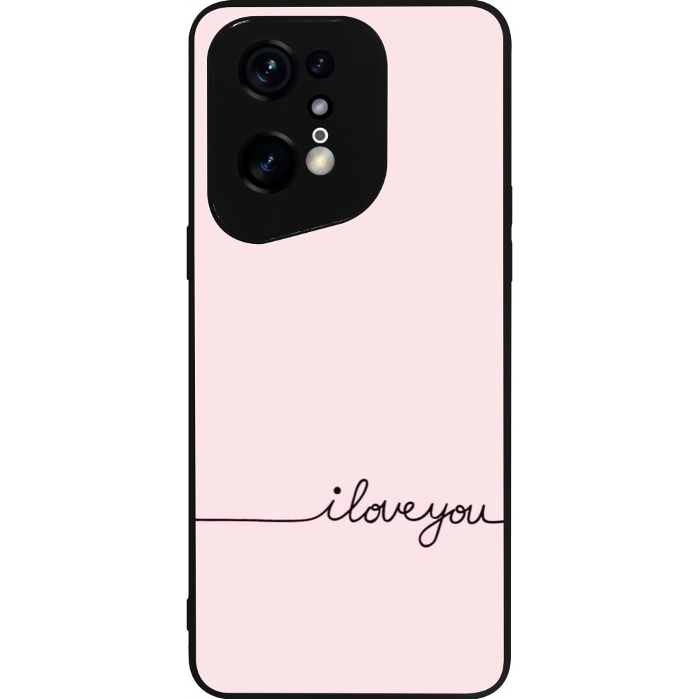 Coque OPPO Find X5 Pro - Silicone rigide noir Valentine 2023 i love you writing