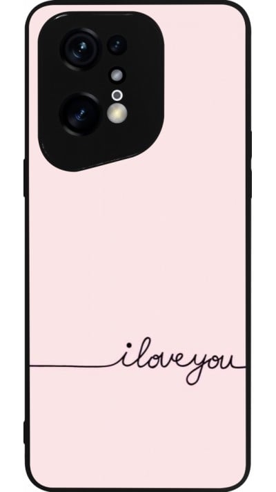 Coque OPPO Find X5 Pro - Silicone rigide noir Valentine 2023 i love you writing