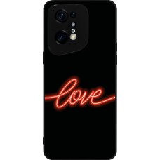 Coque OPPO Find X5 Pro - Silicone rigide noir Valentine 2023 neon love