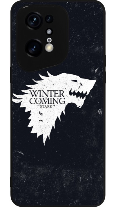 Coque OPPO Find X5 Pro - Silicone rigide noir Winter is coming Stark