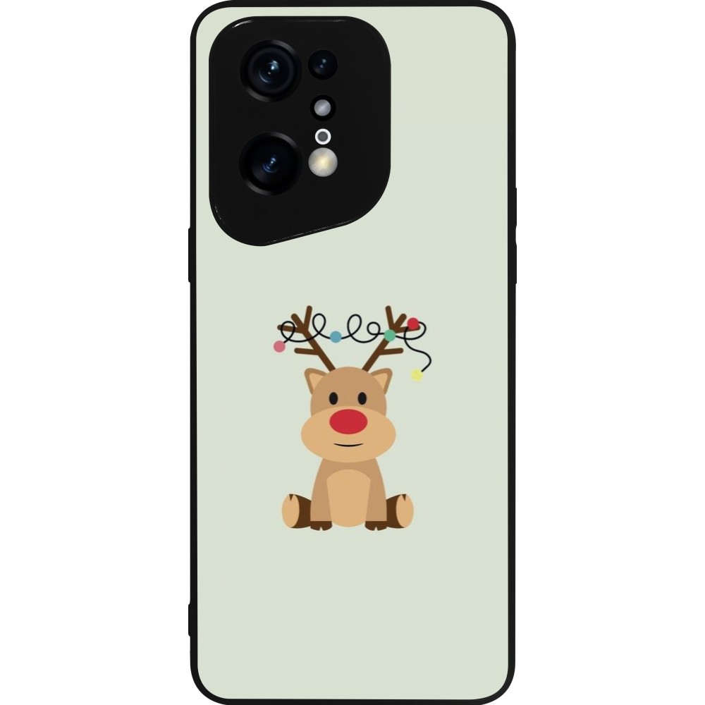 Coque OPPO Find X5 Pro - Silicone rigide noir Christmas 22 baby reindeer