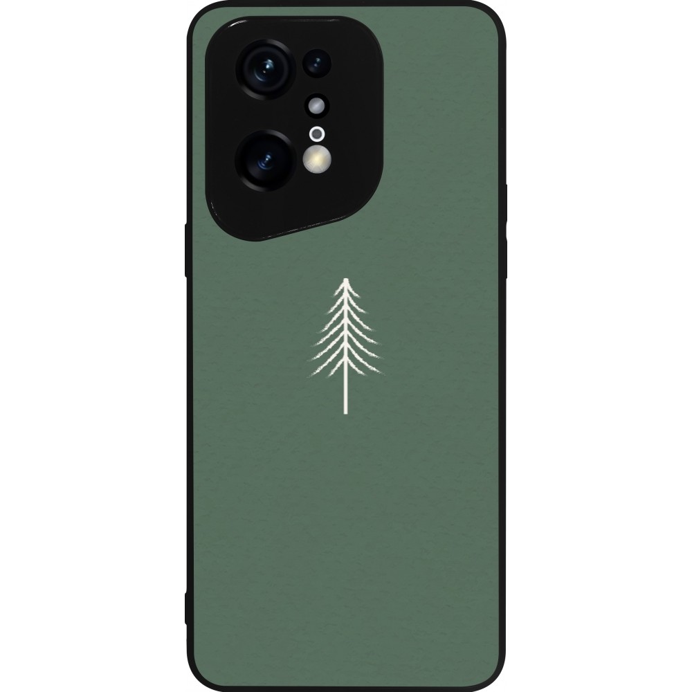 Coque OPPO Find X5 Pro - Silicone rigide noir Christmas 22 minimalist tree