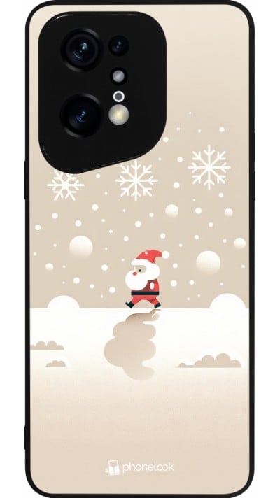 Coque OPPO Find X5 Pro - Silicone rigide noir Noël 2023 Minimalist Santa