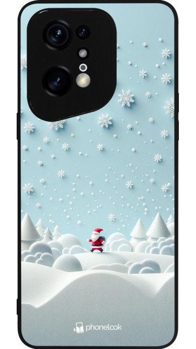 Coque OPPO Find X5 Pro - Silicone rigide noir Noël 2023 Petit Père Flocon