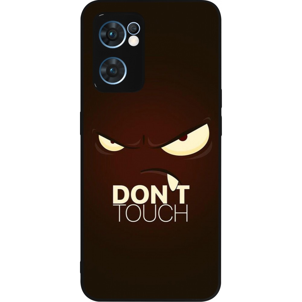 Coque OPPO Reno7 5G - Silicone rigide noir Angry Dont Touch