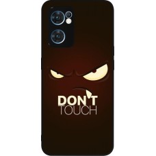 Coque OPPO Reno7 5G - Silicone rigide noir Angry Dont Touch