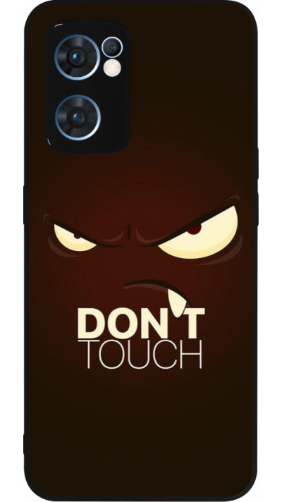 Coque OPPO Reno7 5G - Silicone rigide noir Angry Dont Touch