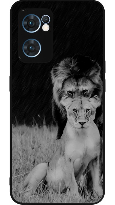 Coque OPPO Reno7 5G - Silicone rigide noir Angry lions