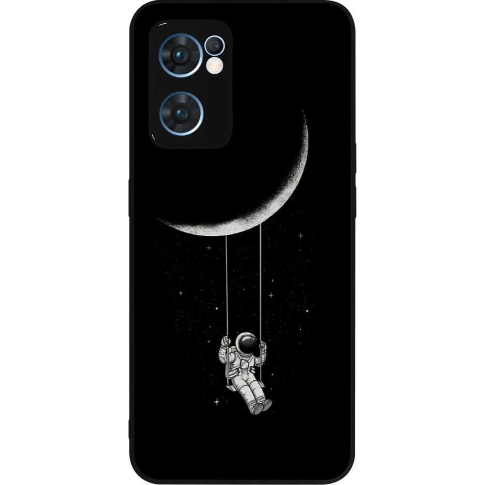 Coque OPPO Reno7 5G - Silicone rigide noir Astro balançoire