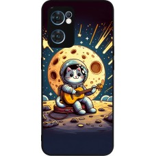 Coque OPPO Reno7 5G - Silicone rigide noir AstroCat RockLune