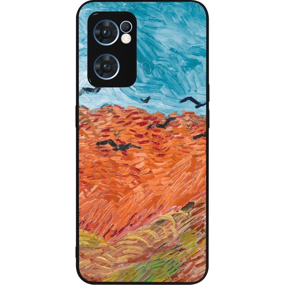 Coque OPPO Reno7 5G - Silicone rigide noir Autumn 22 Van Gogh style