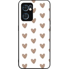 Coque OPPO Reno7 5G - Silicone rigide noir Autumn 2024 brown hearts