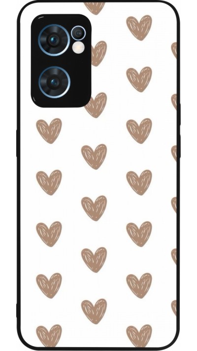 Coque OPPO Reno7 5G - Silicone rigide noir Autumn 2024 brown hearts