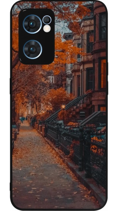 Coque OPPO Reno7 5G - Silicone rigide noir Autumn 2024 city