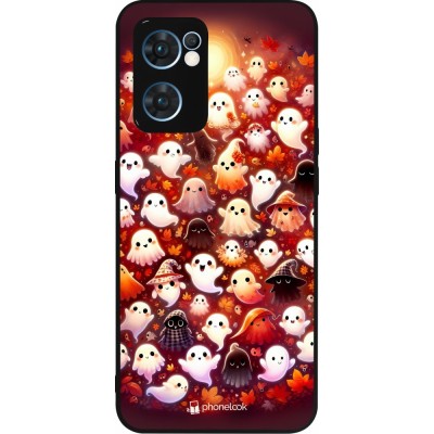 Coque OPPO Reno7 5G - Silicone rigide noir Fantômes automne mignons