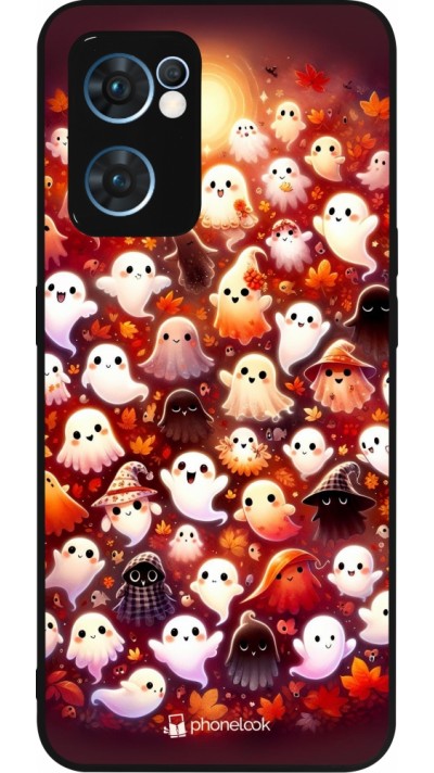 Coque OPPO Reno7 5G - Silicone rigide noir Fantômes automne mignons