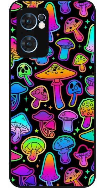 Coque OPPO Reno7 5G - Silicone rigide noir Autumn 2024 magic mushrooms