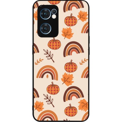 Coque OPPO Reno7 5G - Silicone rigide noir Autumn 2024 rainbow