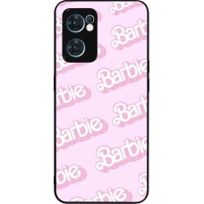 Coque OPPO Reno7 5G - Silicone rigide noir Barbie light pink pattern