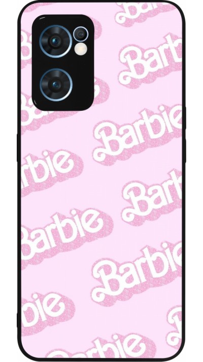 Coque OPPO Reno7 5G - Silicone rigide noir Barbie light pink pattern