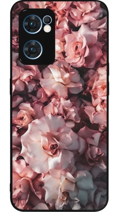 Coque OPPO Reno7 5G - Silicone rigide noir Beautiful Roses