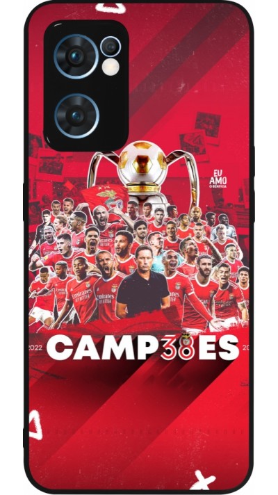 Coque OPPO Reno7 5G - Silicone rigide noir Benfica Campeoes 2023