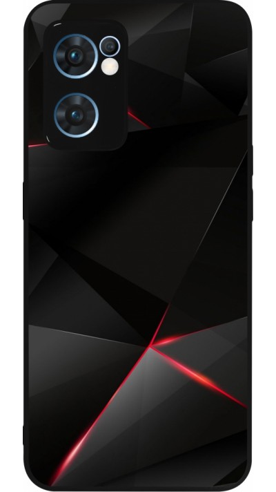 Coque OPPO Reno7 5G - Silicone rigide noir Black Red Lines