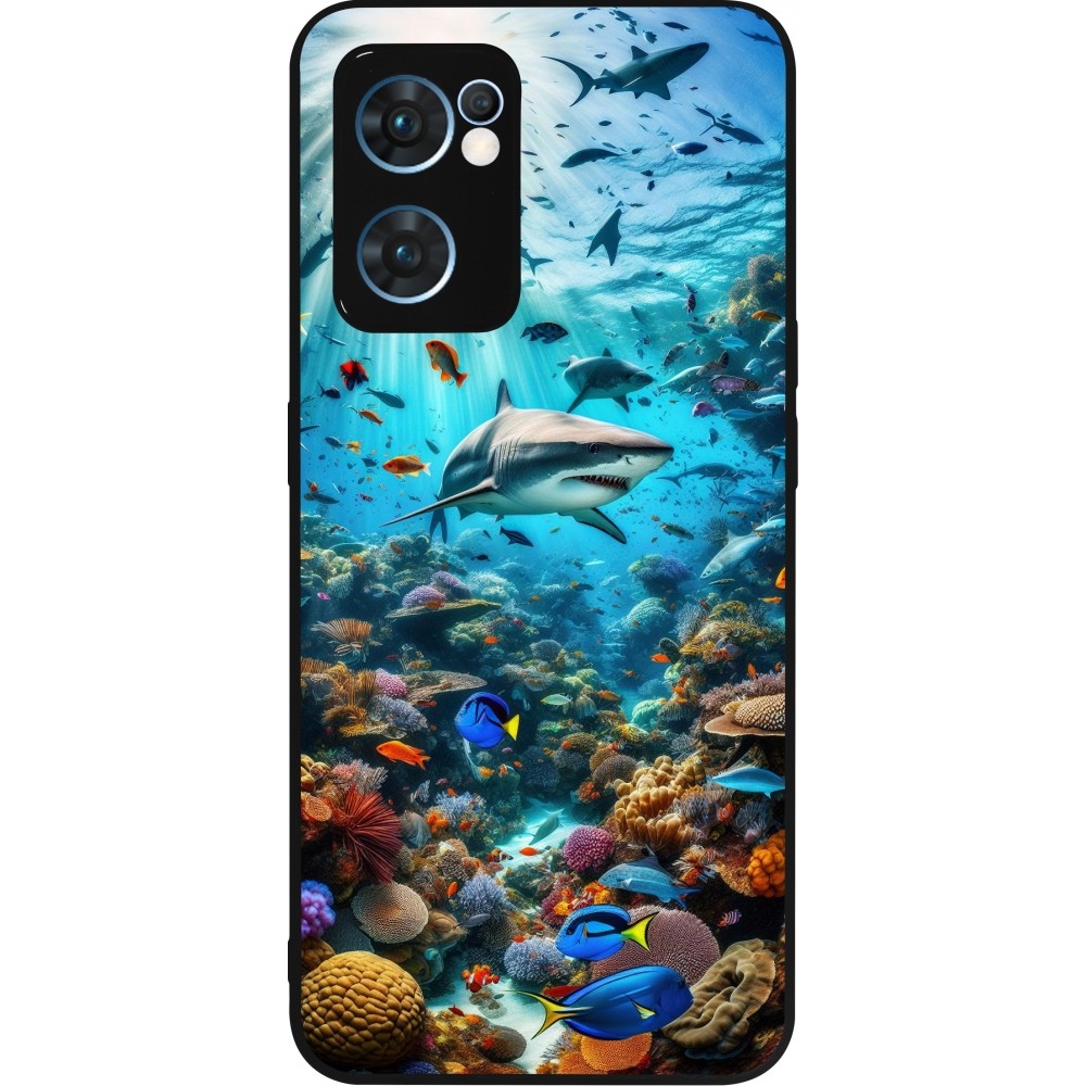 Coque OPPO Reno7 5G - Silicone rigide noir Bora Bora Mer et Merveilles