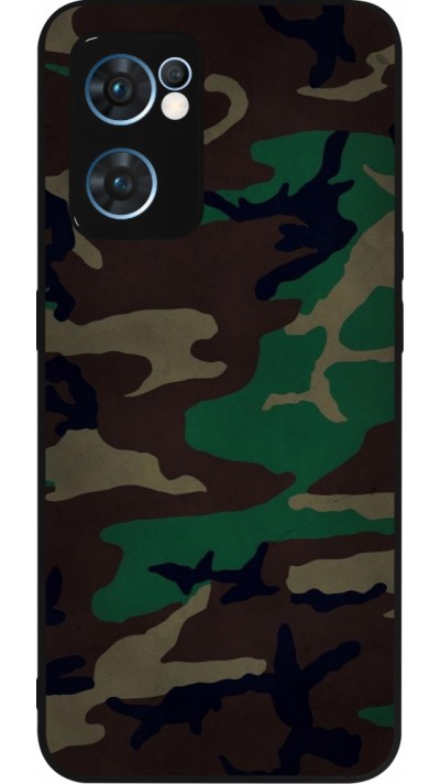 Coque OPPO Reno7 5G - Silicone rigide noir Camouflage 3