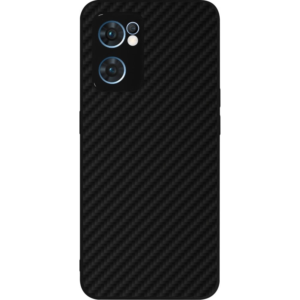 Coque OPPO Reno7 5G - Silicone rigide noir Carbon Basic