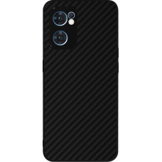 Coque OPPO Reno7 5G - Silicone rigide noir Carbon Basic