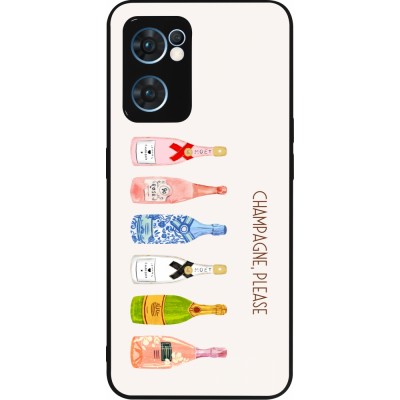 Coque OPPO Reno7 5G - Silicone rigide noir Champagne Please