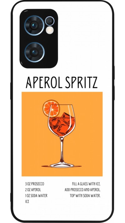 Coque OPPO Reno7 5G - Silicone rigide noir Cocktail recette Aperol Spritz