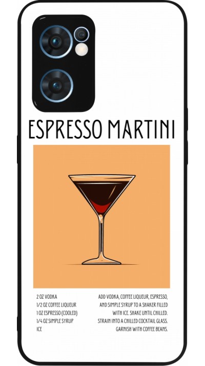 Coque OPPO Reno7 5G - Silicone rigide noir Cocktail recette Espresso Martini