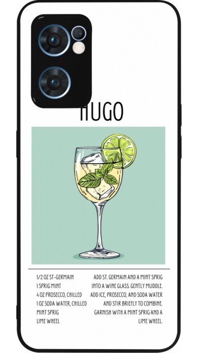 Coque OPPO Reno7 5G - Silicone rigide noir Cocktail recette Hugo