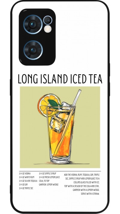 Coque OPPO Reno7 5G - Silicone rigide noir Cocktail recette Long Island Ice Tea