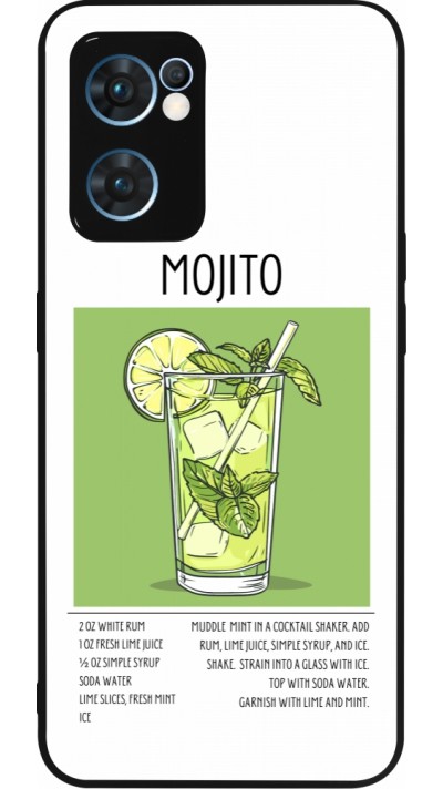 Coque OPPO Reno7 5G - Silicone rigide noir Cocktail recette Mojito