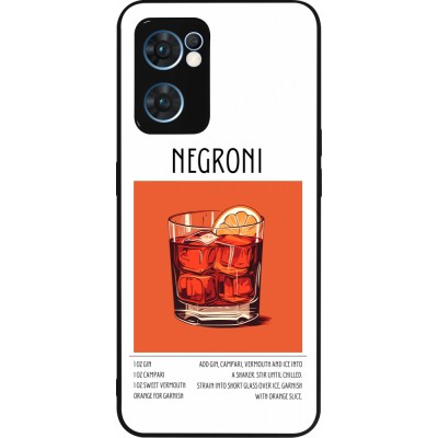 Coque OPPO Reno7 5G - Silicone rigide noir Cocktail recette Negroni